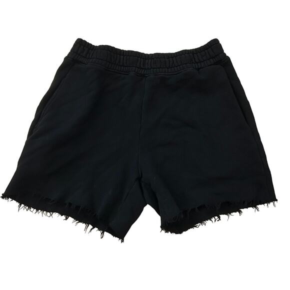 COTTON CITZEN New Black Distressed Cotton Sweat Shorts Size XS - Picture 1 of 5